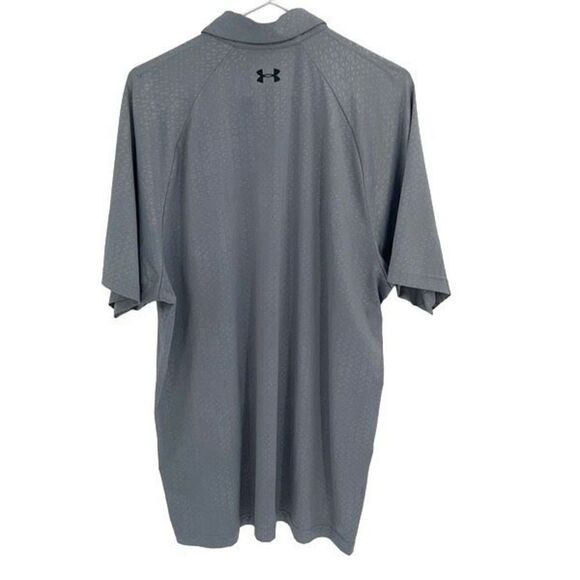 Under Armour Mens Loose Heat Gear Geometric ColdBlack Golf Polo Shirt Gray XL - Picture 3 of 7